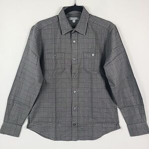 NWT Ash & Erie Men's Charcoal Plaid Flannel Button Up Shirt Sz S Retail $88